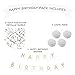 Birthday Party Pack - White Happy Birthday Bunting, Poms, and Swirls Pack- Birthday Decorations - 21st - 30th - 40th - 50th Birthday Party Supplies