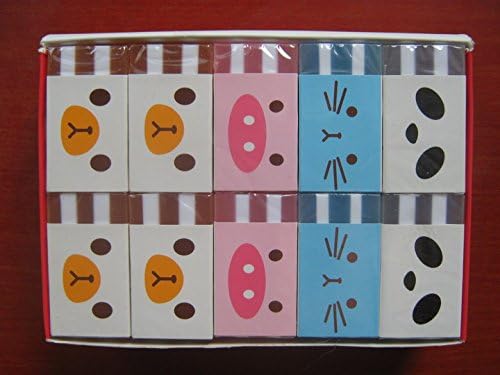 Angelangel Pack Of 10 Cute Kawaii Novelty Animals Pencil Erasers Gifts For Kids School Students Bulk