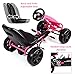 Costzon Pedal Go Kart, Pedal Powered Kids Ride on Car Toy, Children's 4 Wheels Riding Car Crazy Cart w/ Adjustable Seat, Foot Pedal, for Boys & Girls Age 3 to 8 Years Old, Indoor & Outdoor (Pink)