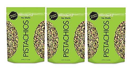 Wonderful Pistachios, No-Shell, Roasted and Salted, 24 Ounce Bag (3 Packs 24 Ounce)