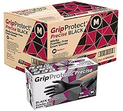 GripProtect® Precise Black Nitrile Exam Gloves | 4