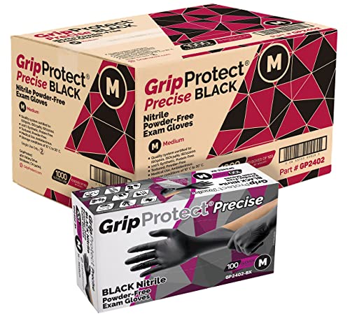 GripProtect® Precise Black Nitrile Exam Gloves | 4