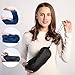 SAIREIDER Travel Pillow 100% Memory Foam Airplanes Neck Pillows -Prevent The Heads from Falling Forward Travel Neck Pillows with Sleep Mask and Earplugs (Navy Blue)