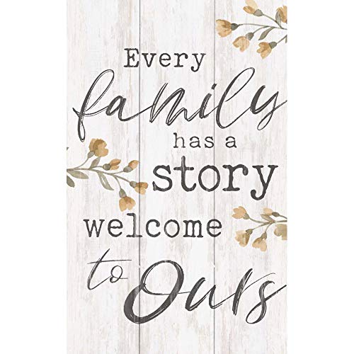 P. Graham Dunn Every Family Has A Story Whitewashed 17 x 11 Pine Wood Decorative Pallet Plaque