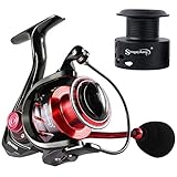 Sougayilang Spinning Reels Fishing Reel 13 +1 MaxiDur Corrosion Resistant Ball Bearings, X-Ship Gearing, Silent Drive, SVS Braking System Free Spare Graphite Spool Anglers