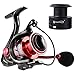Sougayilang Spinning Reels Fishing Reel with 13 +1 Corrosion Resistant Ball Bearings, W-Ship Gearing, Silent Drive, SXS Braking System and Free Spare Graphite Spool for Anglers