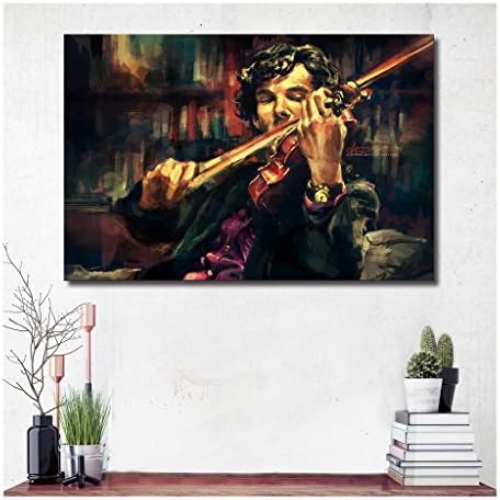 C0192 Sherlock Playing His Violin TV Series Canvas To Print Poster Size 16x24" Image Only No Frame