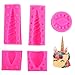 5 Pack Unicorn Mold Unicorn Horn Ears Eyes Silicone Cake Cupcake Topper Mold for Fondant/Candy/Chocolate/Soap/Ice- Cakes Baking Decorating Supplies (Pink)