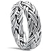 Oxford Diamond Co Men's Plain Braided Band .925 Sterling Silver Ring Sizes 5-13