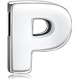 CANDYFANCY Initial Pendant 925 Sterling Silver Letters Personalized Alphabet Pendant Fit 1mm Box Chain