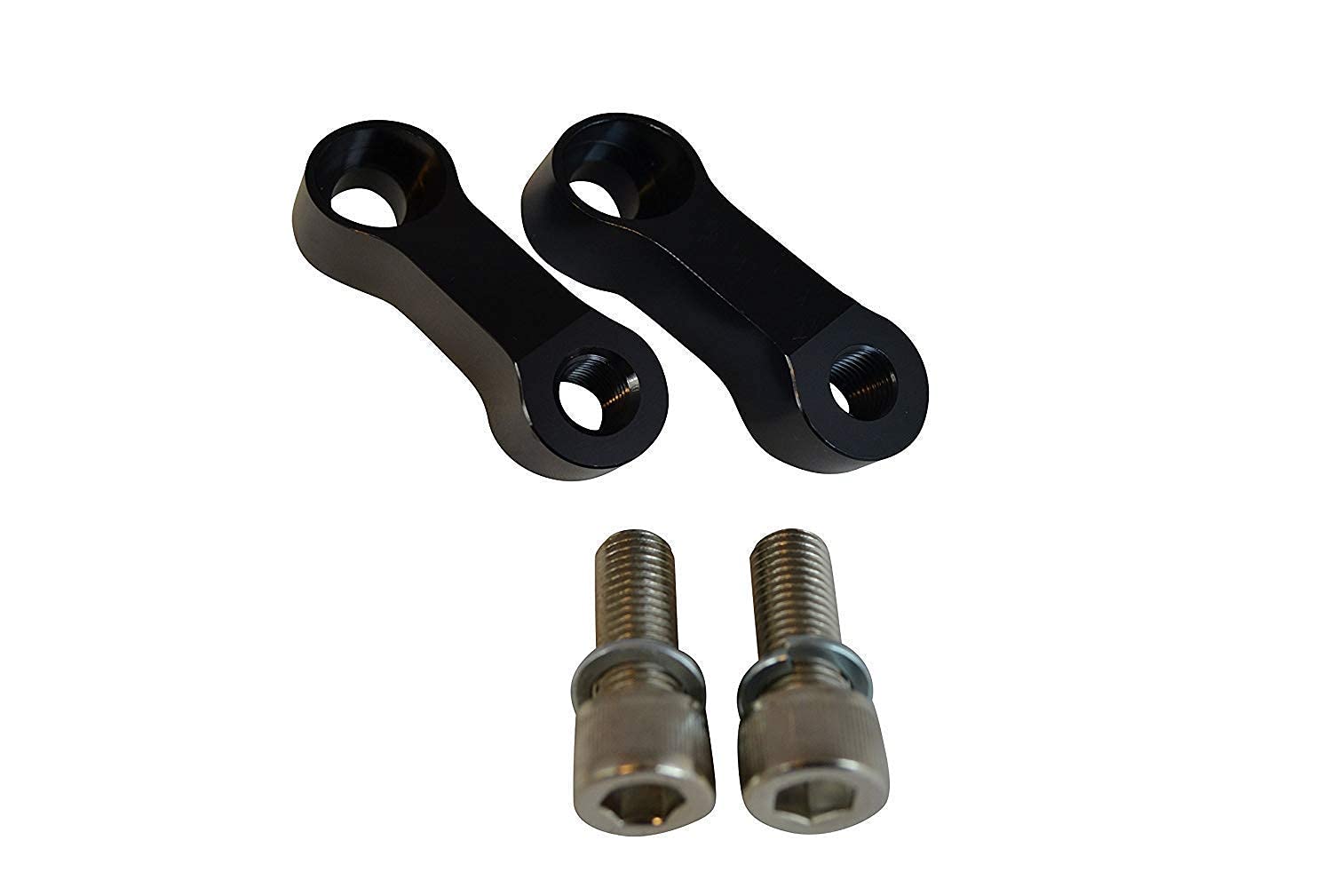 Motorbike Mirror Risers Extenders CNC Machined Billet Aluminium (2 x M10 Clockwise Thread 6cm Long)