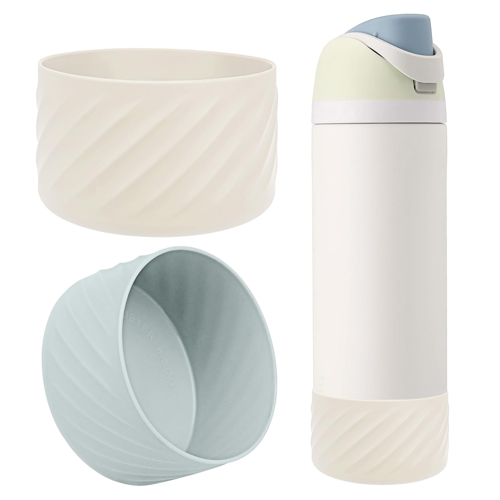 Photo 1 of 2Pcs Protective Silicone Boot Bottom Base for Owala FreeSip Twist and Flip Flask 24OZ, and Compatible with Stanly Cup Tumbler 20-40oz and More Bottles with Bottom Diameter 2.8-2.95inch