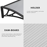 Yaheetech Front Door Canopy Outdoor Awning 120 x 80 cm Black view 4