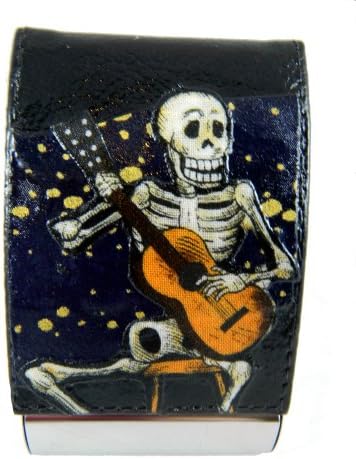 De La Luna Skeleton Guitarist Business Card Holder Musician Case