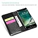 ProCase iPhone 8 Plus 7 Plus Genuine Leather Case, Wallet Folding Flip Case with Kickstand Card Slots Magnetic Closure Protective Cover for Apple iPhone 8 Plus/iPhone 7 Plus -Black