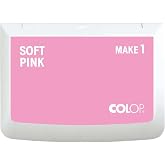 COLOP Make 1 Ink Stamp Pad, Non-Toxic, 3.5" x 1.94", Soft Pink | Premium Water-Based &amp; Acid-Free Non-Toxic Ink For Rubber Stamps, Craft Ink Pad For Card Making, Crafts, &amp; Scrapbooking