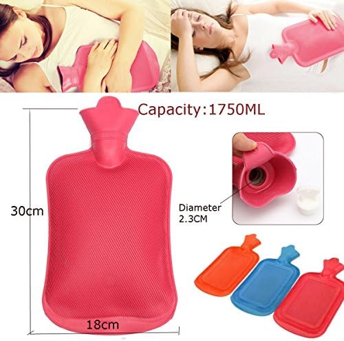 1750ml Rubber Hot Water Bottle Bag Hand Warmers Winter Warm Home Office Therapy
