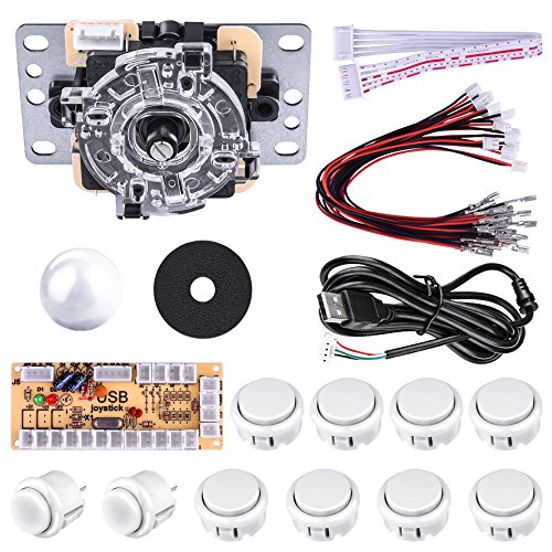 Quimat DIY Arcade Game Button and Joystick Controller Kit for Rapsberry Pi and Windows,5 Pin Joystick and 10 Push Buttons