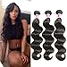 Colorful Queen 8A Grade Brazilian Virgin Hair Body Wave Remy Human Hair 3 Bundles 100% Unprocessed Brazilian Hair Weave Bundles for Women Natural Black Color 18 20 22 inch