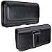 DeBin Leather Black iPhone 11 Pro / Xs / X Cell Phone Holster with Clip On / Magnetic Fastener and Belt Clip Pouch Cover Holder