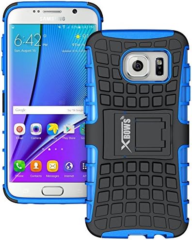 Galaxy S7 Edge Case, Xbows [Rugged Wave] Slim Durable Protective Shockproof Case Built-in Kickstand for Samsung Galaxy S7 Edge (Blue)