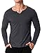 MODCHOK Men's Casual Henley T-Shirts Long Sleeve Slim Fit V Neck Basic Undershirt Tee Tops
