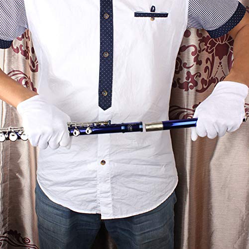 Balight Flute Piccolo Care Kit Set Cleaning Cloth Stick Cork Grease Screwdriver Gloves Woodwind Instrument Clean Care Blue - Thumbnail 6