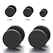 Men Women 6-12MM Black Sand Matt Screw Stud Earrings, Cheater Fake Plugs Gauges Illusion Tunnel