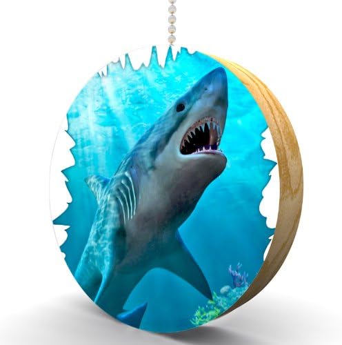 White Shark Hardwood Oak Fan/Light Pull 