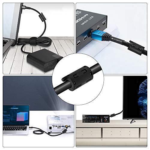 Dreamtop 10Pcs Clipon Noise Filter Ferrite Ring Core RFI EMI Ferrite