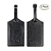SWISSELITE 2 Pack Luggage Tag, Travel Bag Labels, PU Leather Luggage Tags Identifier for Suitcases