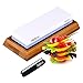 Premium Knife Sharpening Stone, 1000/6000 Grits Double-Sided Whetstone with Non-Slip Bamboo + Rubber Base, Angle Guide White Corundum Waterstone - HSS1A