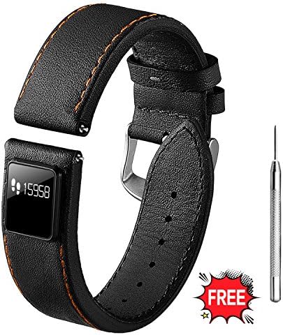 Quick Release Top Leather Strap with Fitness Tracker Calorie Pedometer Sleep Monitoring Watch Band - Color and Width Selection (20mm or 22mm)