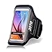 JOTO Galaxy S6 / S6 Edge Armband, Sport Armband Case for Samsung Galaxy S6 / S6 Edge, with Key Holder, Credit Card/Money Holder, Sweat Proof, Best for Gym, Sports Fitness, Running (Black)