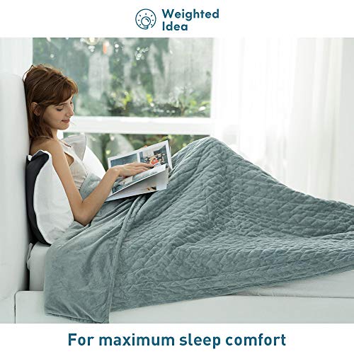 Weighted Idea Minky Weighted Blanket 20 lbs for Adult with Removable