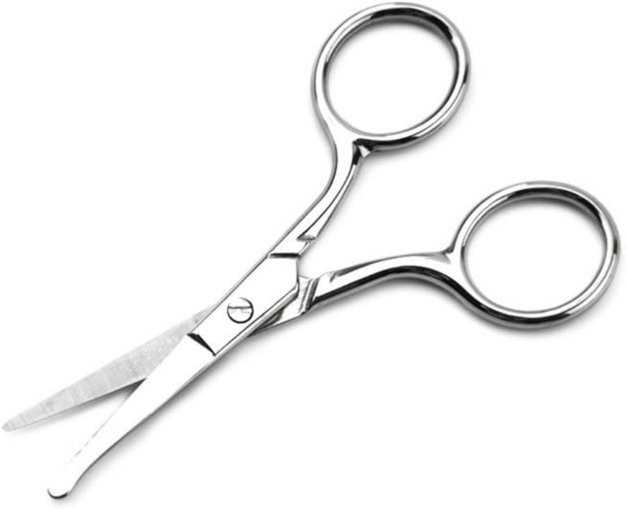 Rounded Nose Hair Trimmer Safety Scissors Multi Purpose Scissor with Round Tip for Facial Hair Eyebrow Beard Mustache Trimming by Inglorious Fuzz