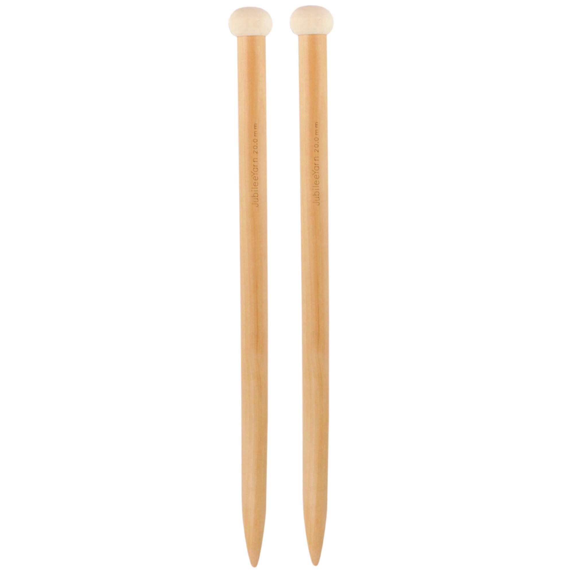 JubileeYarn Jumbo Bamboo Knitting Needles - US 36 (20mm) - 16" Long - 1 Pair