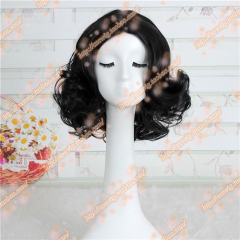 Amazon Com Snow White Prototype Model Wig Short Black Curly Hair