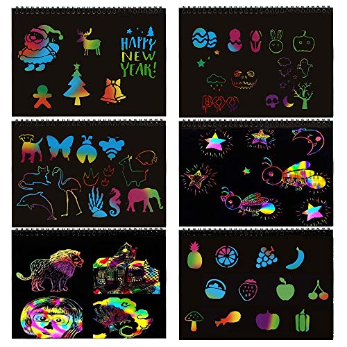 I&Art Scratch Art Books for Kids Scratch Art Paper Rainbow Scratch Art for Best Gifts