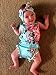 FUFUCAILLM Cute Adorable Floral Romper Baby Girls Sleeveless Tassel Romper One-pieces +Headband Sunsuit Outfit Clothes (0-6 Months, Green)