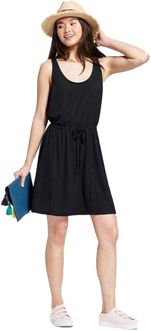 Sleeveless Tie Waist Knit Tank Dress 