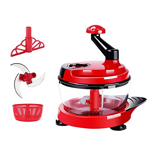 HONGJING Manual Food Processor Hand Powered Chopper Multi Vegetable