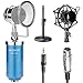 Neewer® Blue NW-1500 Desktop Broadcast & Recording Condenser Microphone with 3.5mm Male to XLR Female Cable, Adjustable Iron Desktop Mic Stand, Metal Shock Mount and Build-in Pop Filter