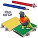 Petsvv 4 PCS Bird Perch Stand Toy, Wood Parrot Perch Stand Platform Paw Grinding Stick, Cage Accessories Exercise Toys Budgies Parakeet Cockatiel Conure Hamster Gerbil Rat Mousethumb 2