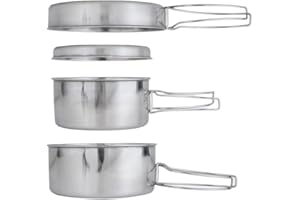 BeGrit Backpacking Camping Cookware Mini Picnic Camping Cooking Mess Kit with Pot and Pan Set for Hiking