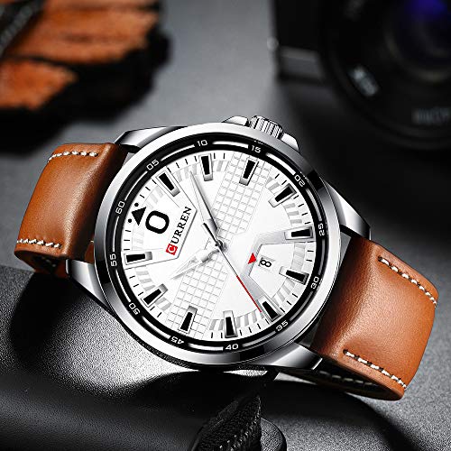 Curren Reloj de pulsera para hombre con calendario, manecillas luminiscentes, reloj de cuarzo, clásico, exquisito estuche de aleación, resistente al agua - Imagen 3