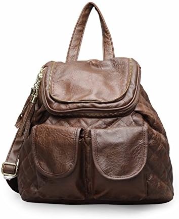 Designer PU Leather Chocolate Ladies Bagpack