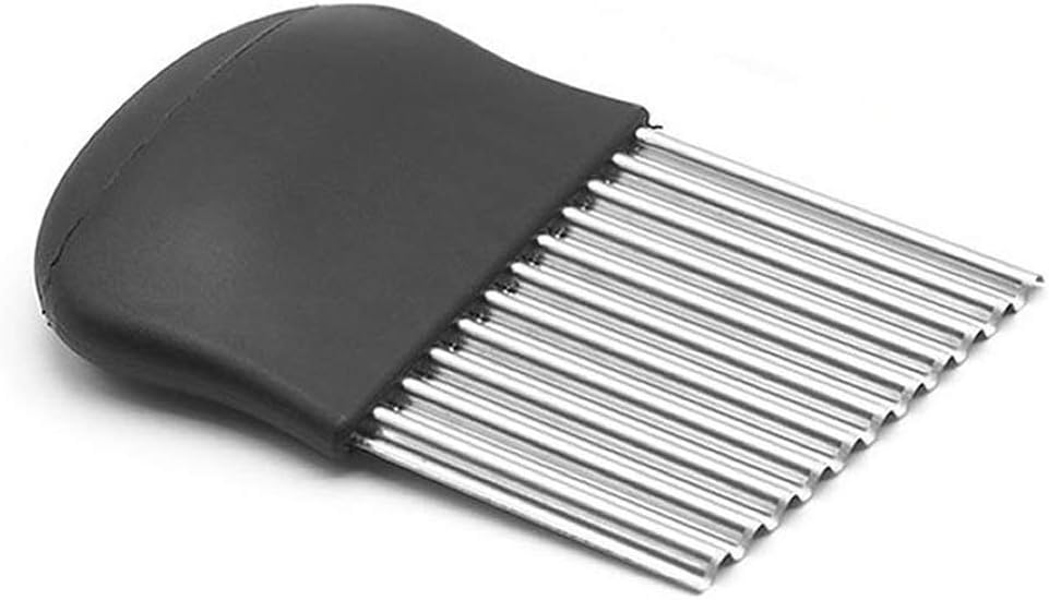 Potato Carrot Vegetable Crinkle Wavy Chopper Cutter Blade French Fry Slicer Easy Quick Kitchen Tool Knife Stainless Steel Blade 1 Pack/Set
