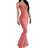 AnotherChill Women's Casual Lounge Slip Long Dress Sexy Sleeveless Backless Bodycon Maxi Dresses 2025 Summer Slim Elegant