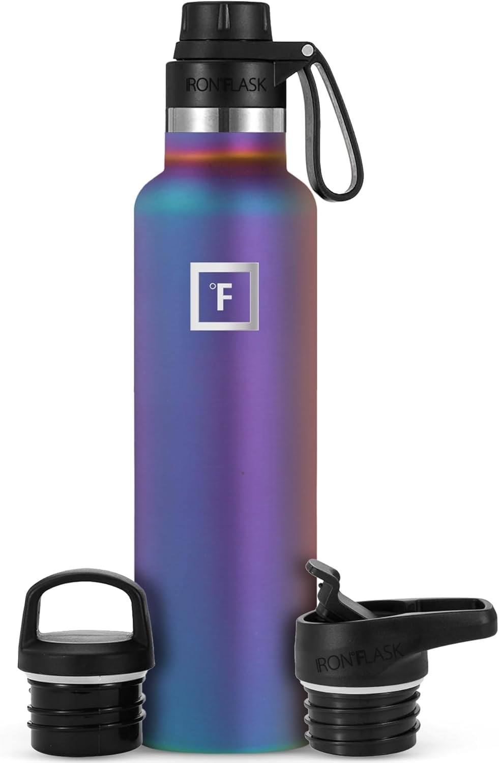 Insulated Water Bottle with Spout Lid Narrow - 710ml (3 Lids) - Cold 24hrs & Hot 12hrs Drinks - Double-Walled Stainless Steel Metal Leakproof Travel Sports Gym Camping & Hiking Hydration Flask — image 1